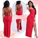 Vestido LONGO elegante com costas nuas trançadas Fenda Lateral Empina Bumbum Colado Novo