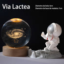 Crystal Ball Gllowing Night Lamp Desktop Ornament Base de madeira
