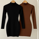 Vestido Feminino Gola Alta manga longa Curto Suplex inverno RF 055