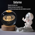 Crystal Ball Gllowing Night Lamp Desktop Ornament Base de madeira