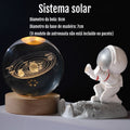 Crystal Ball Gllowing Night Lamp Desktop Ornament Base de madeira