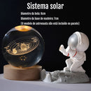 Crystal Ball Gllowing Night Lamp Desktop Ornament Base de madeira