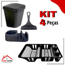 Kit Cozinha Completa Escorredor De Louça 12 Pratos + Lixeira de Pia 4.8 litros + Porta Detergente + Rodinho Pia
