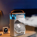 Mini Ventilador E Umidificador Portátil USB Led Com Reservatório E Alça