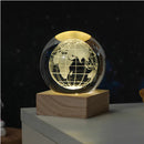 Crystal Ball Gllowing Night Lamp Desktop Ornament Base de madeira