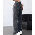 Calça Jeans Feminina Wide Leg rasgada pantalona