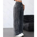 Calça Jeans Feminina Wide Leg rasgada pantalona