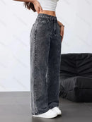 Calça Jeans Feminina Wide Leg rasgada pantalona