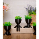 Kit 3 Mini Vasinhos com Planta FLOR artificial Enfeite Bob Robert para Decoração Casa vaso de plástico tamanho mini 6 cm