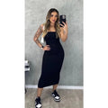 Vestido Midi Tomara que Caia Canelado - Elegância e Conforto em um Único Vestido! TECIDO ANARRUGA!