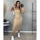 Vestido Midi Tomara que Caia Canelado - Elegância e Conforto em um Único Vestido! TECIDO ANARRUGA!