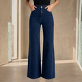 Calça Wide Leg Jeans Feminina Cintura Alta Pantalona