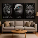 Quadro Decorativo Disciplina Foco Execução kit 3 peças