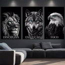 Quadro Decorativo Disciplina Foco Execução kit 3 peças