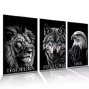 Quadro Decorativo Disciplina Foco Execução kit 3 peças
