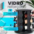 Porta Temperos Profissional Giratório Potes Vidro com Tampa Dosadora Condimentos