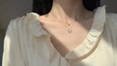 Colar Com Pingente De Borboleta De Camada Dupla Para Mulheres Corrente De Clavícula Elegante Strass Brilhante