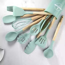 Kit Utensílios de Cozinha Silicone 12 Peças Completo Antiaderente Resistente
