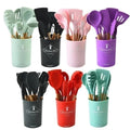 Kit Utensílios de Cozinha Silicone 12 Peças Completo Antiaderente Resistente