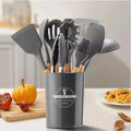 Kit Utensílios de Cozinha Silicone 12 Peças Completo Antiaderente Resistente