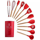 Kit Utensílios de Cozinha Silicone 12 Peças Completo Antiaderente Resistente