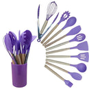 Kit Utensílios de Cozinha Silicone 12 Peças Completo Antiaderente Resistente