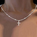 Colar de corrente hipoalergênico feminino com pingente de cruz, presente perfeito para qualquer ocasião.